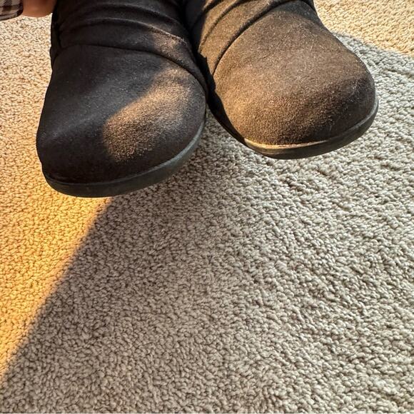 Croft & Barrow Gray Suede Leather Slip On Clogs Size 8.5 Comfort Shoes Mules - Picture 4 of 11